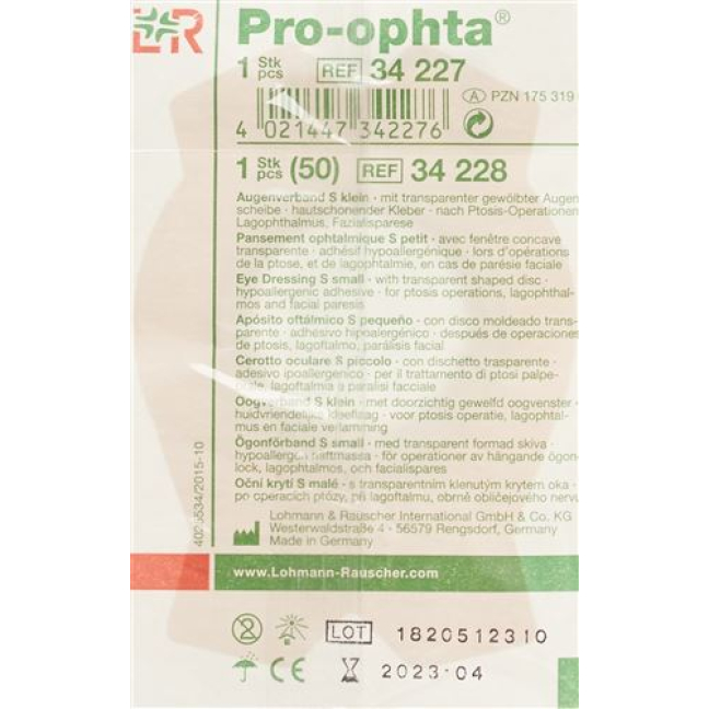 Pro Ophta S ضمادة للعين شفافة S