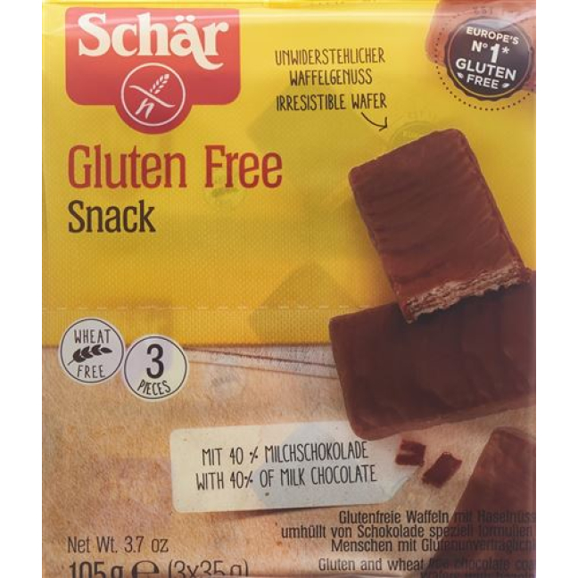 SCHÄR snack m sô cô la không chứa gluten 3 x 35 g