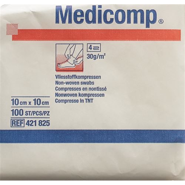 MEDICOMP fleecekomposiitti 10x10cm n st 100 kpl