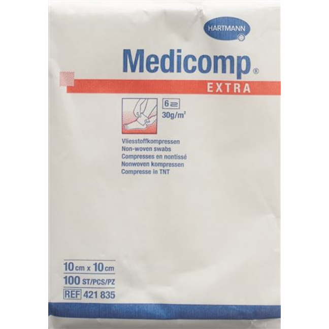Medicomp EXTRA פליס קומפר 10x10cm n st 100 יח'