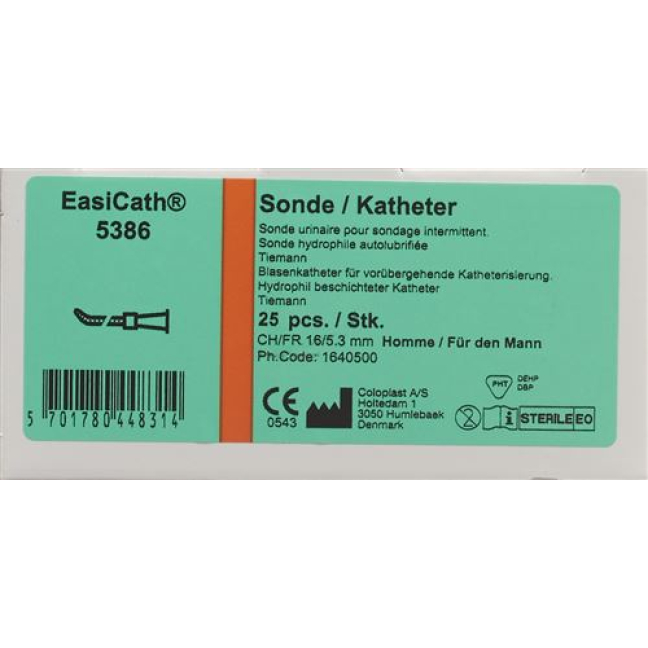 EasiCath 1x catheter CH16 40cm Mann Tiemann 25 bags