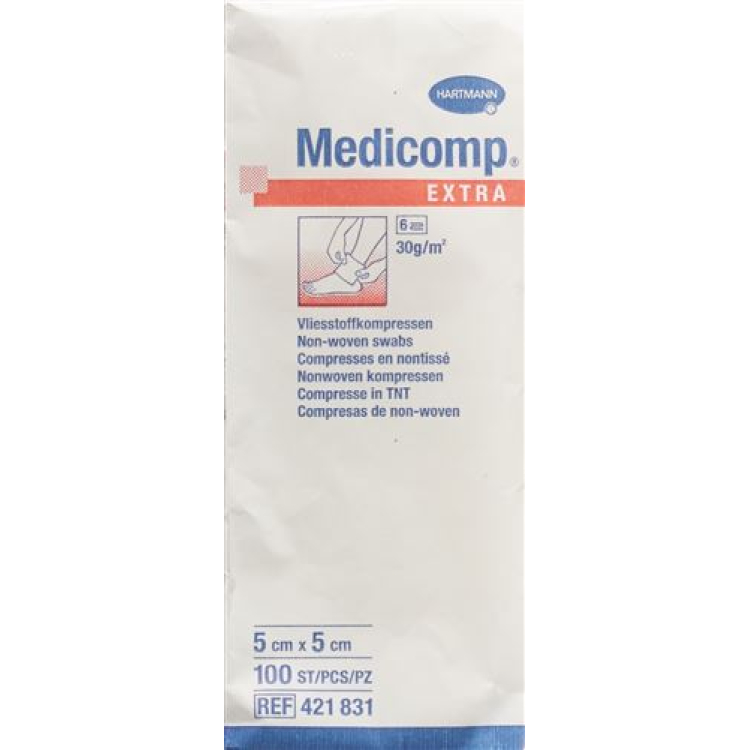 MEDICOMP EXTRA fleece komp 5x5cm n st 100 stk