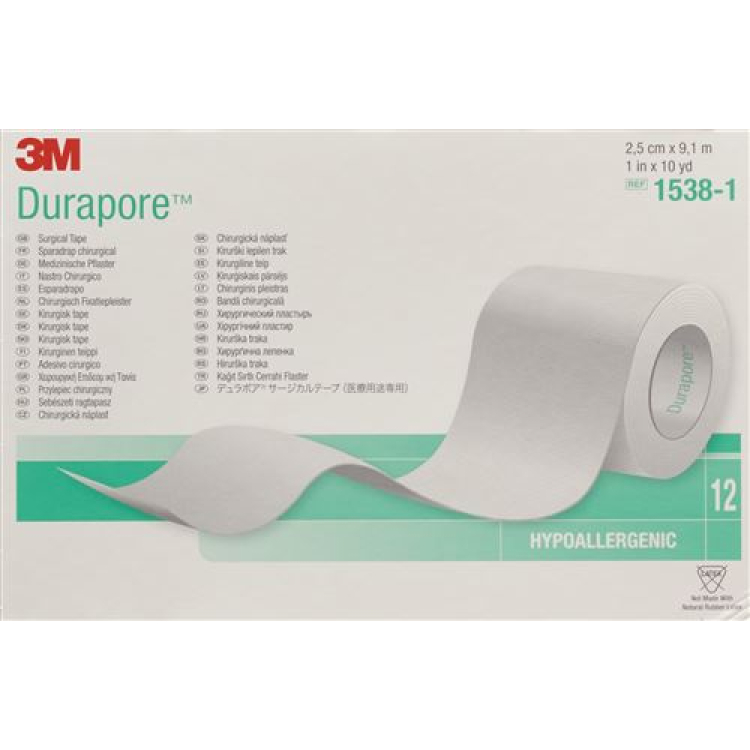 3M Durapore sádra z umělého hedvábí 25mmx9,14m 12 ks