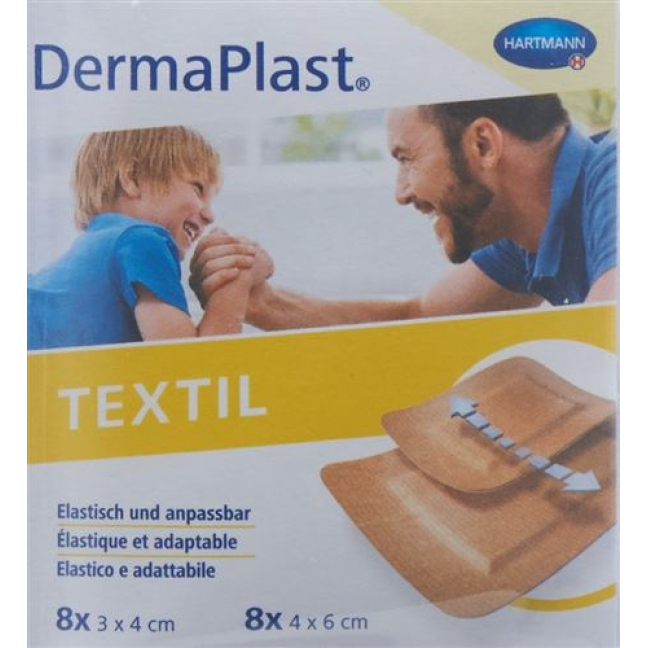 DermaPlast TEXTILE Centro Strips ass Skin-16 pcs