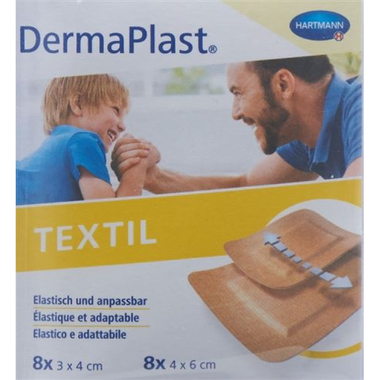 DermaPlast TEXTILE Centro Strips ass Skin-16 հատ