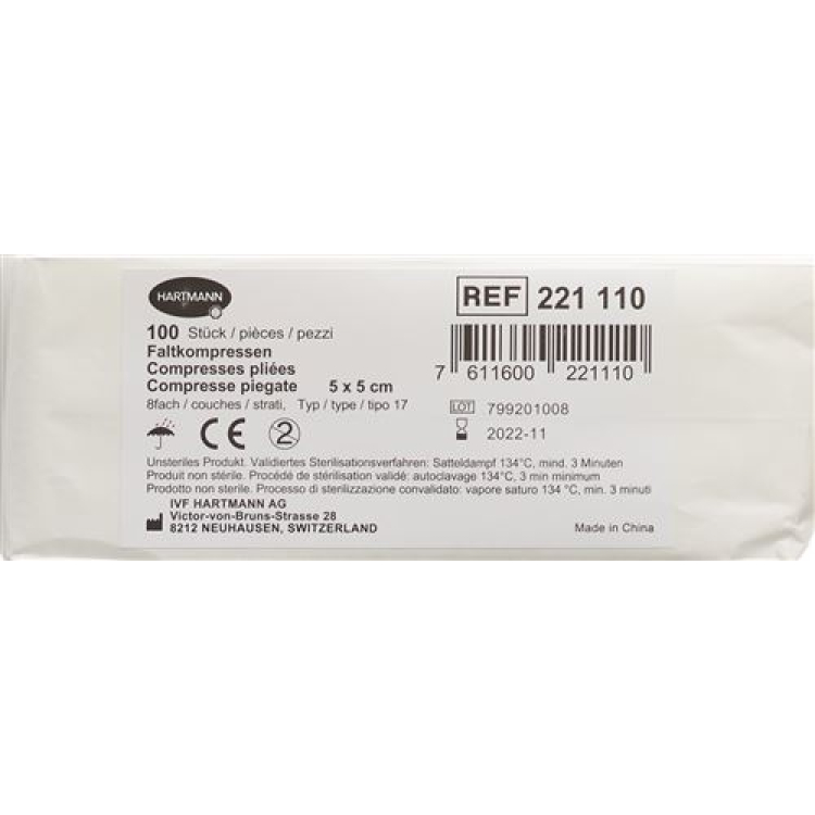 Nén IVF gấp loại 17 5x5cm 8 lần (cũ) 100 cái