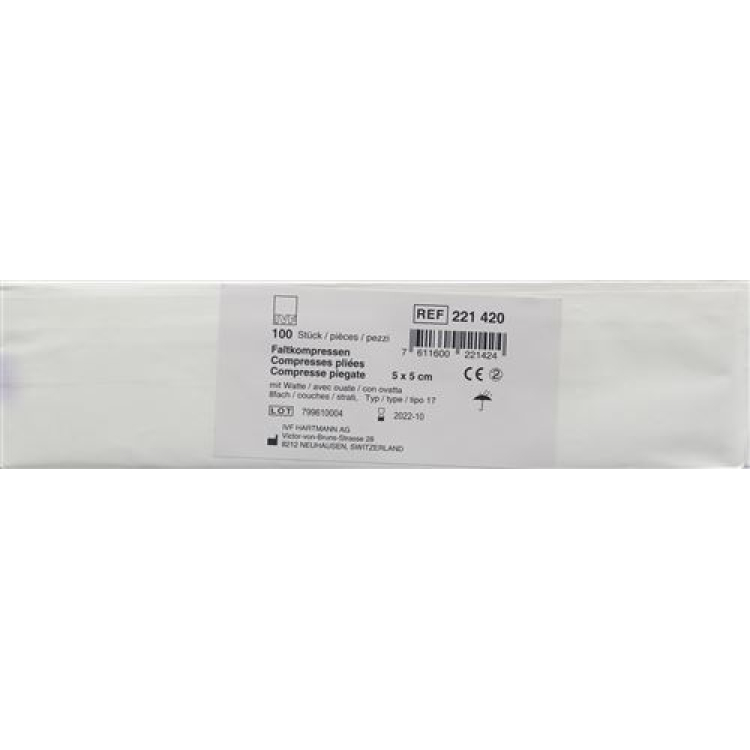 Bông nén IVF gấp loại 17 5x5cm 8 lần 100 cái