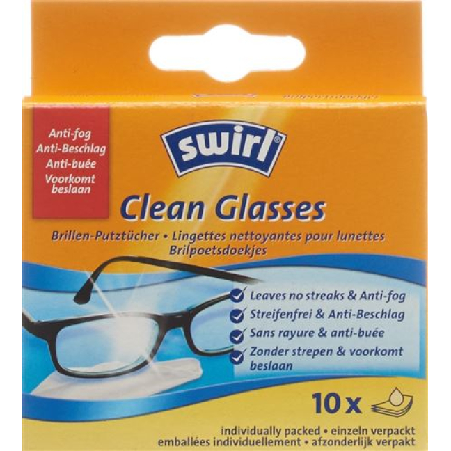Salviette per la pulizia degli occhiali Swirl 10 pz