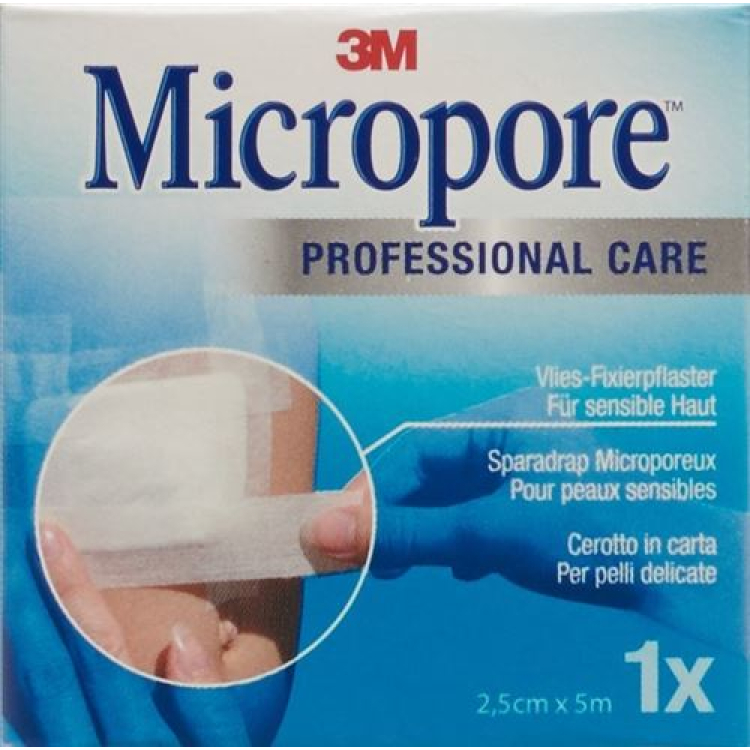 3M Micropore тоқылған жабысқақ сылақ диспенсерсіз 25ммx5м ақ толтыру