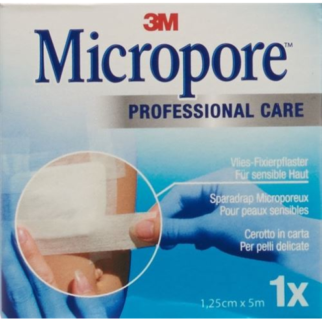 3M Micropore fleece lipnus tinkas be dozatoriaus 12,5mmx5m baltas r