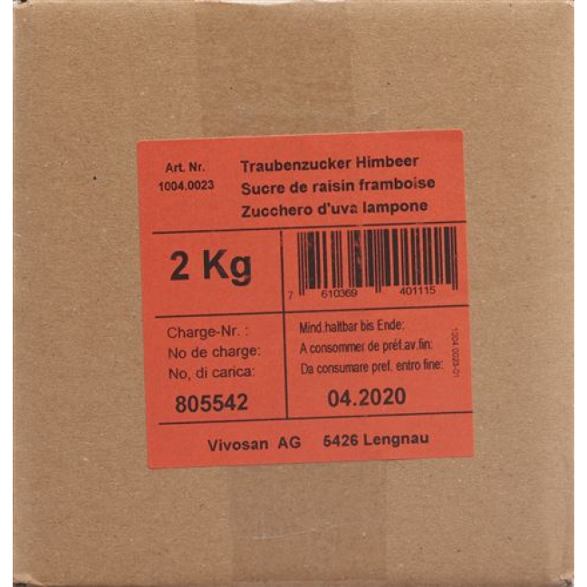 Vivosan Traubenzucker Himbeer 2 kg