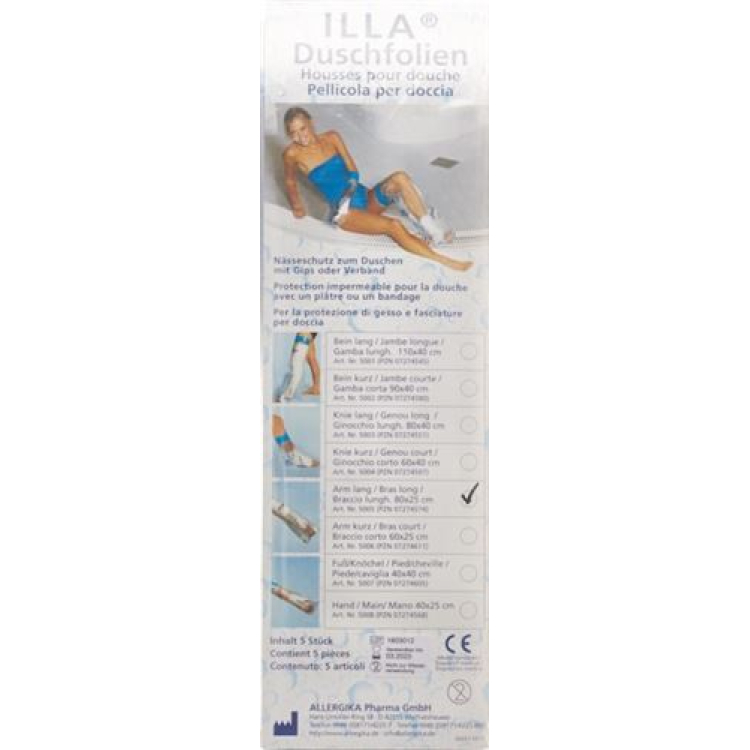 Illa shower protective film 80 x 25 cm arm bag 5 pcs