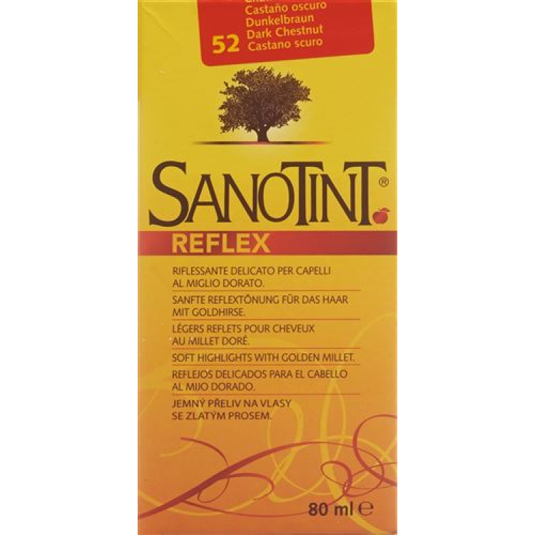 тъмно кафяв Sanotint reflex Haartönung 52