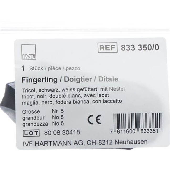 IVF Fingerling Tricot Gr5 svart