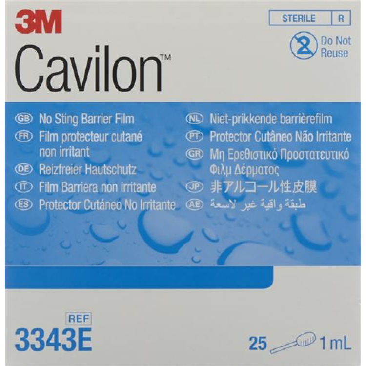 3M Cavilon No Stinging Aplikator za zaščito kože 25 vrečk 1 ml