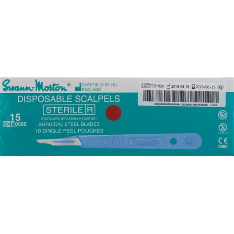 SWANN MORTON scalpel 1x sterile No 15 10 pcs