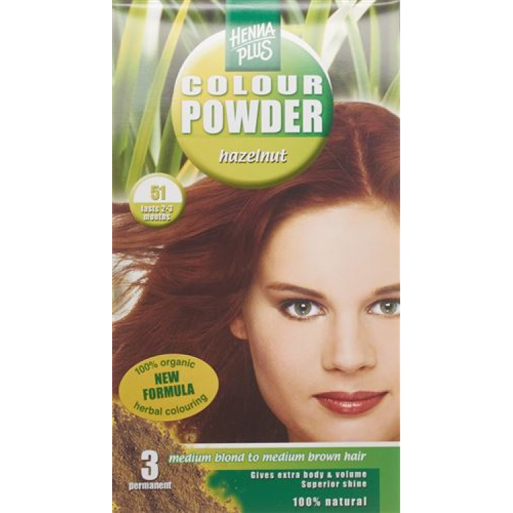 Henna Plus Color Powder 51 lazdyno riešutas 100 g