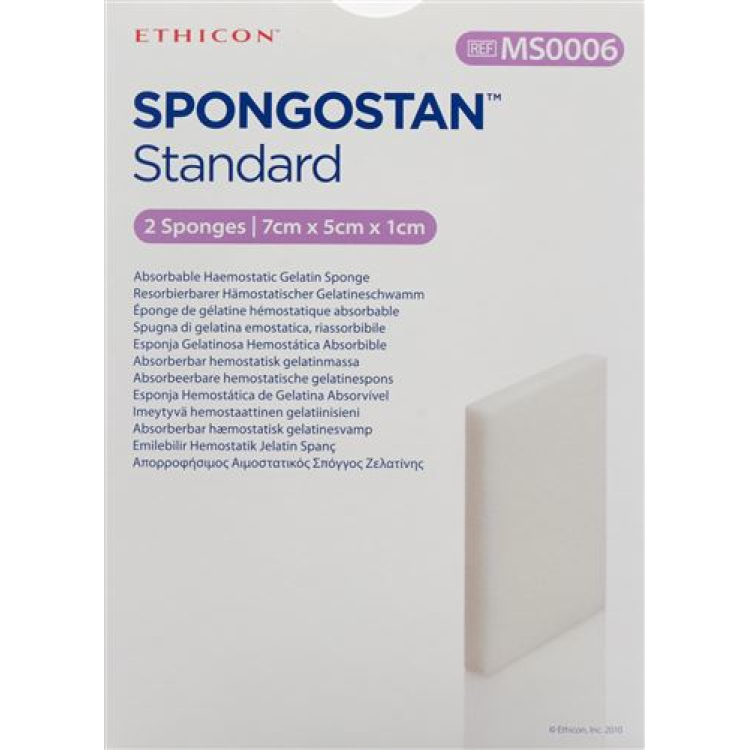 Spongostan Standaard 7x5x1cm 2 st