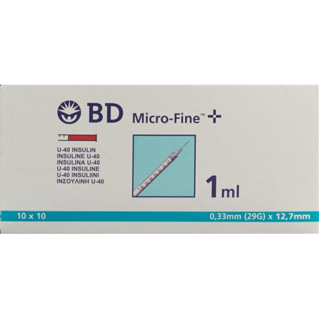 Ống tiêm insulin BD Microfine + U40 100 x 1 ml