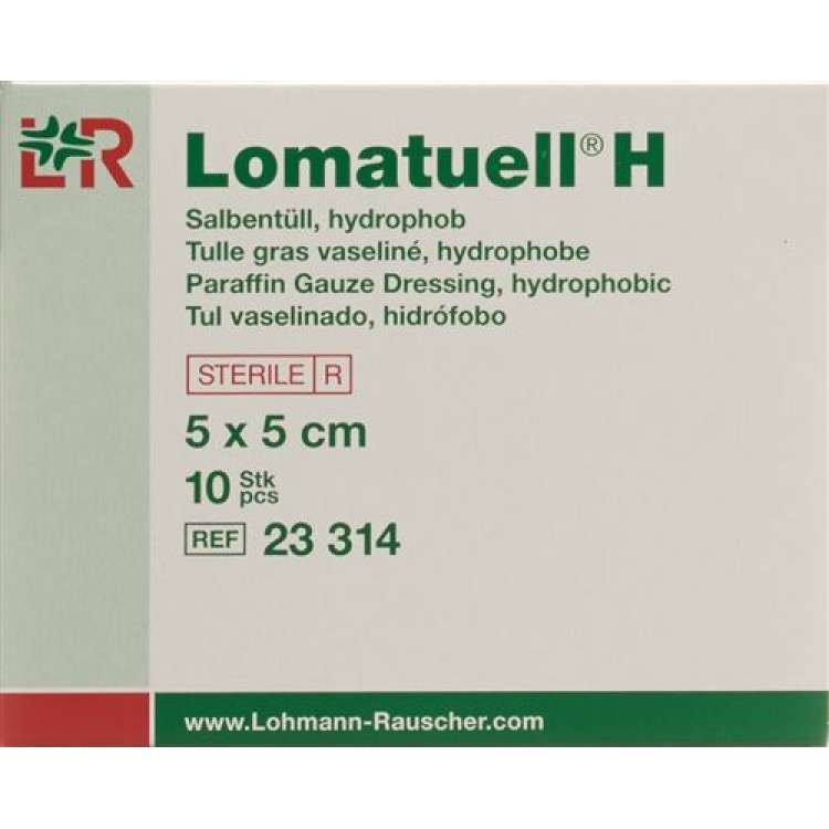 Lomatuell H Salbentüll 5x5cm steril 10 db