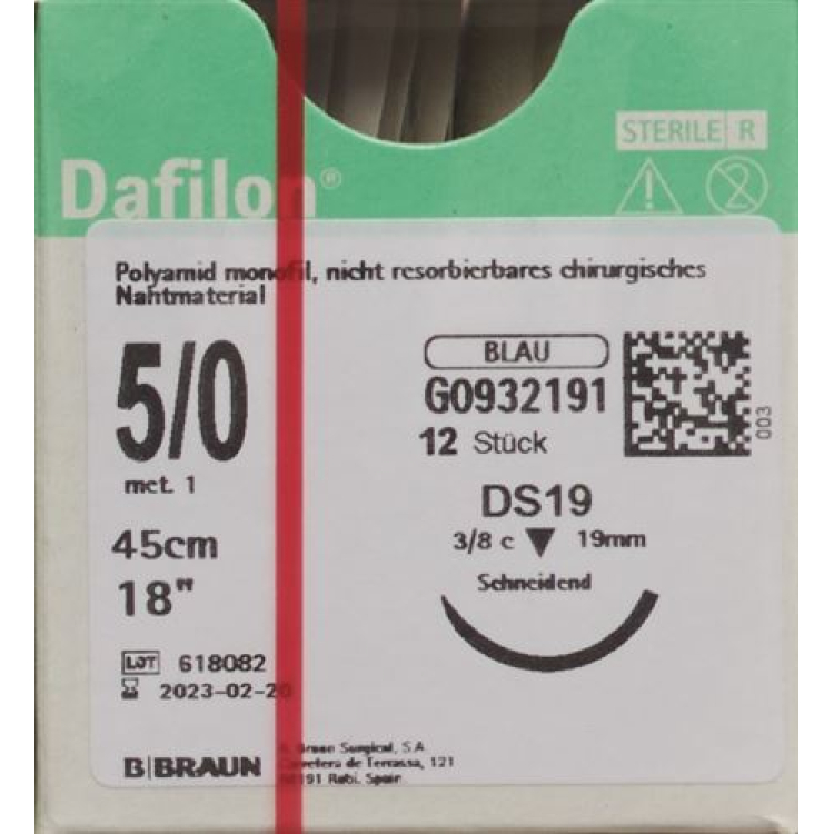 DAFILON 45 sm ko'k DS 19 5-0 12 dona