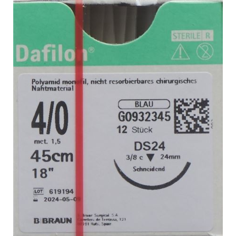 DAFILON 45 sm ko'k DS 24 4-0 12 dona