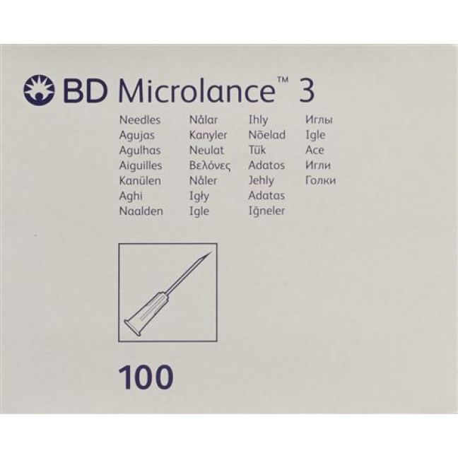 Aiguille d'injection BD Micro Lance 3 1.20x40mm rose 100 pcs