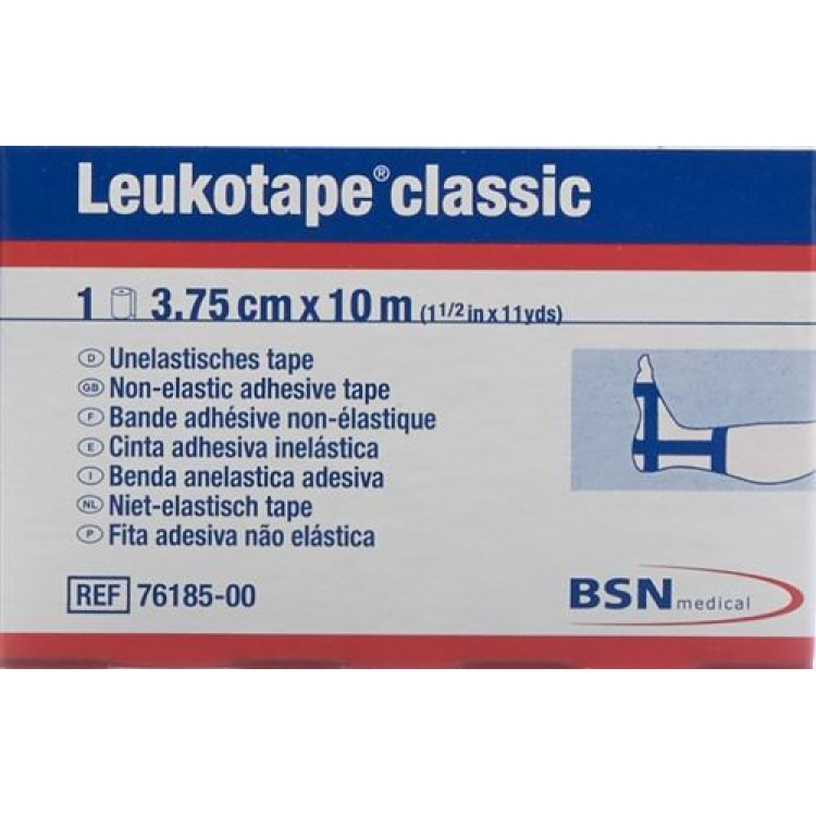 Лента гипсовая классическая Leukotape 10мx3,75см синяя