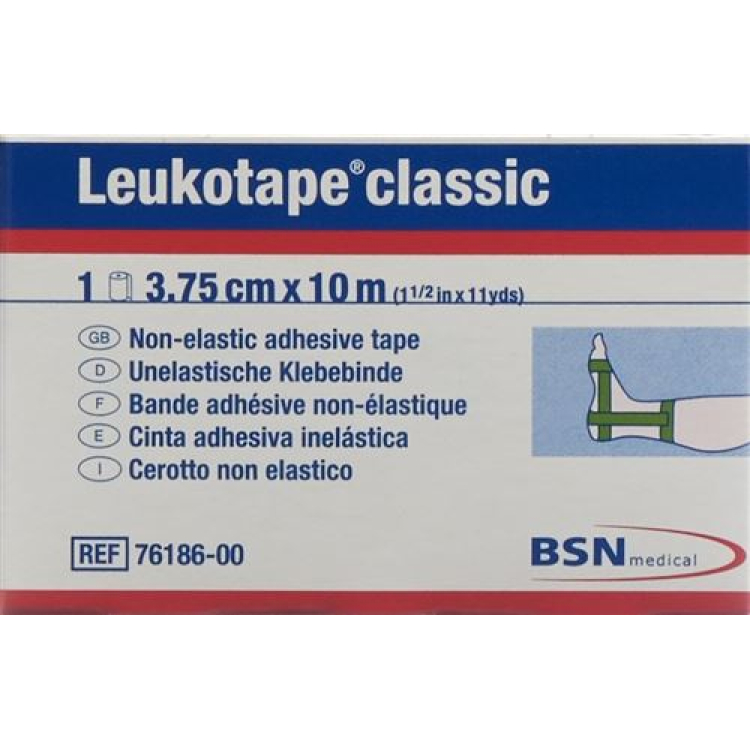 Leukotape កាសែតម្នាងសិលាបុរាណ 10mx3.75cm ពណ៌បៃតង