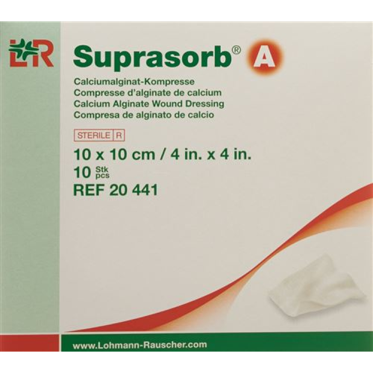 Suprasorb A alginian wapnia kompresy 10cmx10cm 10szt