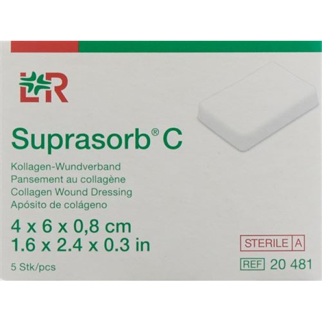 Suprasorb C collagen wound dressing 4x6cm sterile 5 pcs
