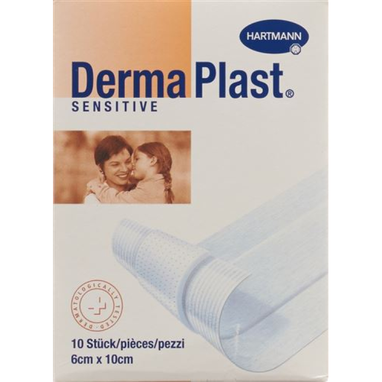 DermaPlast sensitive Schnellverb biely 6x10cm 10 ks