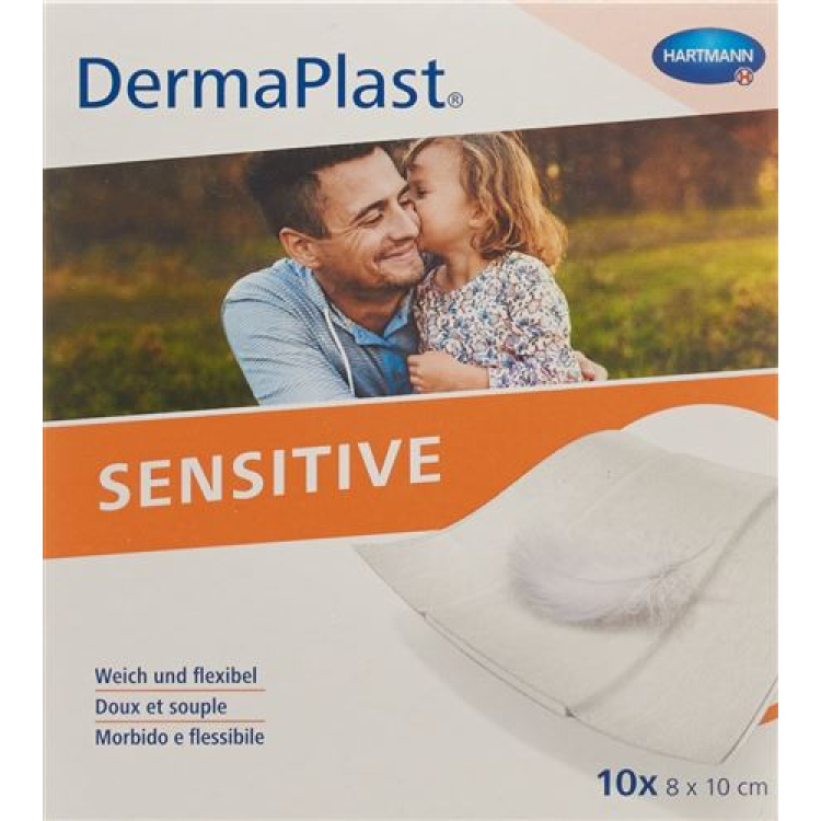 DermaPlast sensitive Schnellverb bijeli 8x10cm 10 kom