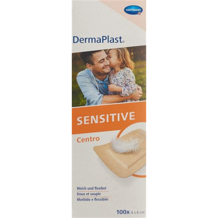 DermaPlast רגיש Centro Strip 4x6cm hf 100 יח'