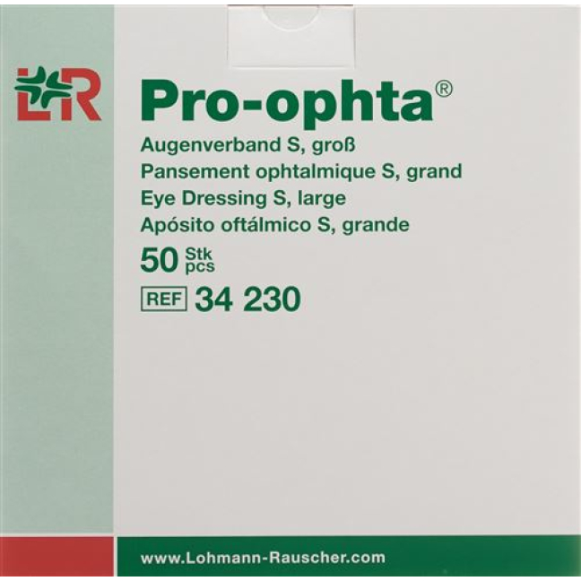 Pro Ophta S нүдний боолт ил тод L 50 ширхэг