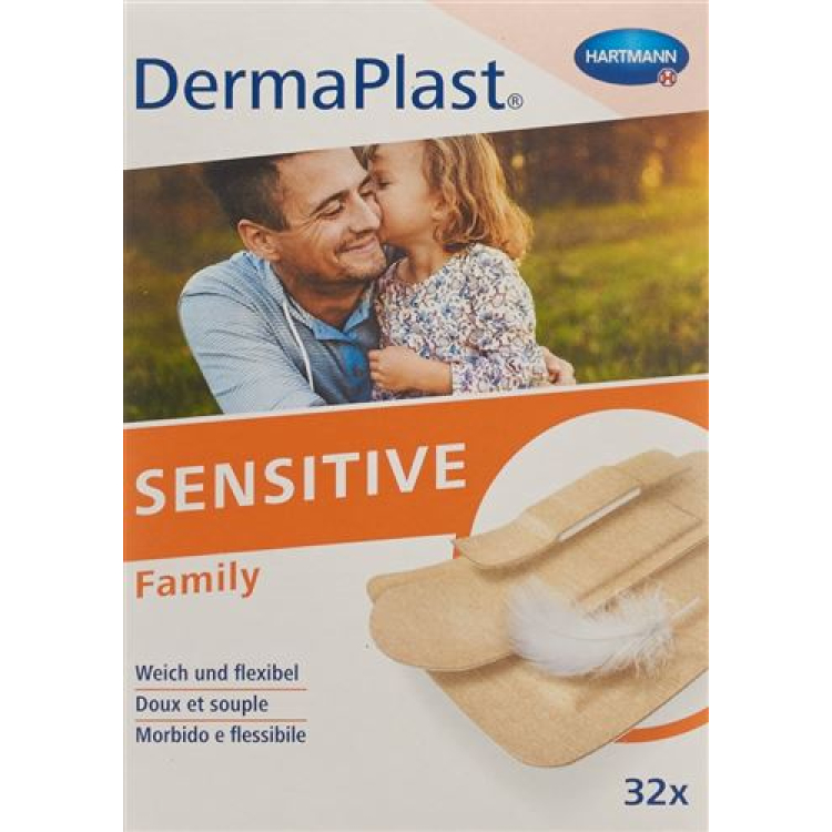 DermaPlast רגיש Family Strip Skin-32 יח'