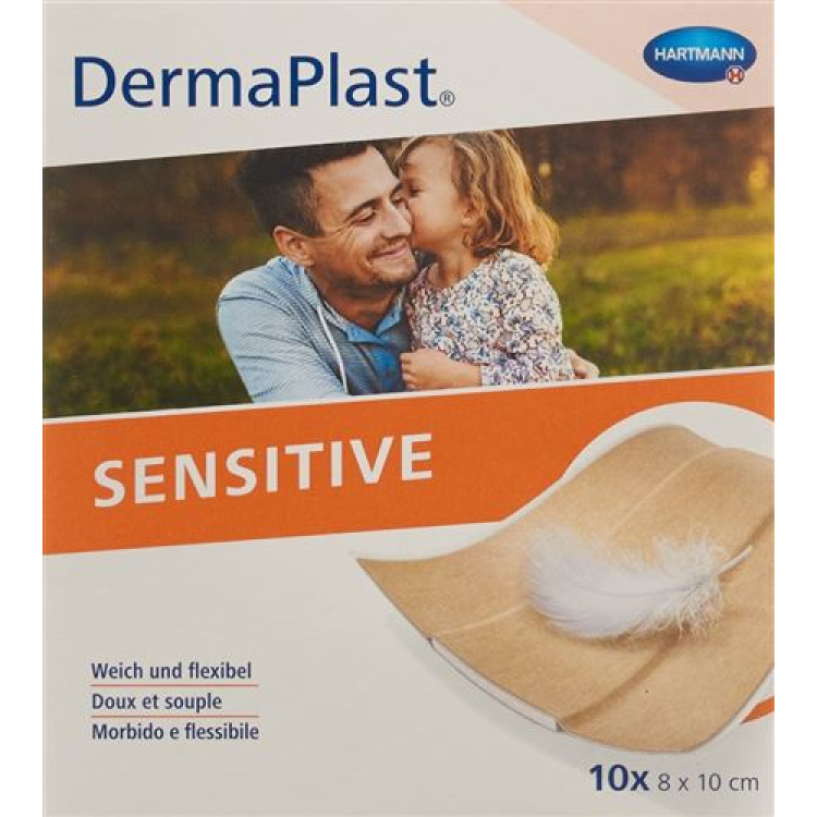 DermaPlast רגיש Schnellverb hf 8x10cm 10 יח'