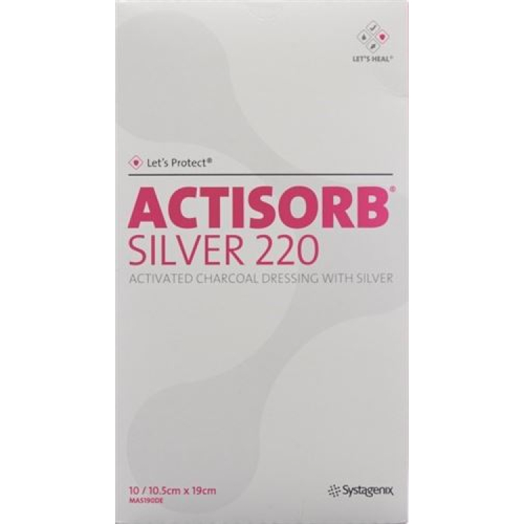 Actisorb Silver 220 Coal Association 19x10.5cm 10 pcs