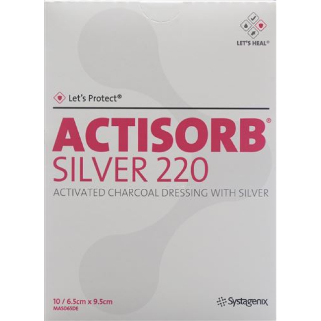 Actisorb Silver 220 Coal Association 9.5x6.5cm 10 pcs