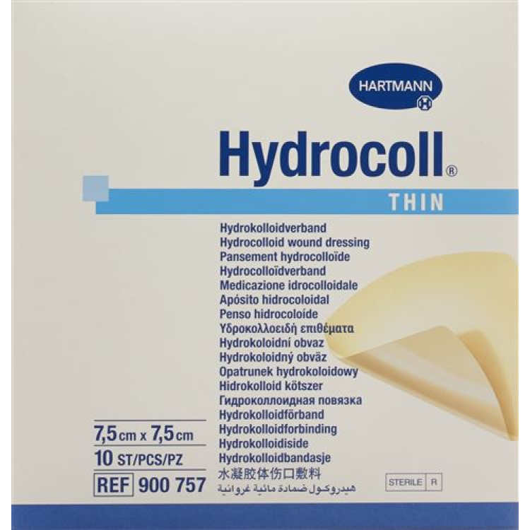 HYDROCOLL THIN Hydrocolloid Werkwoord 7,5x7,5cm 10 st