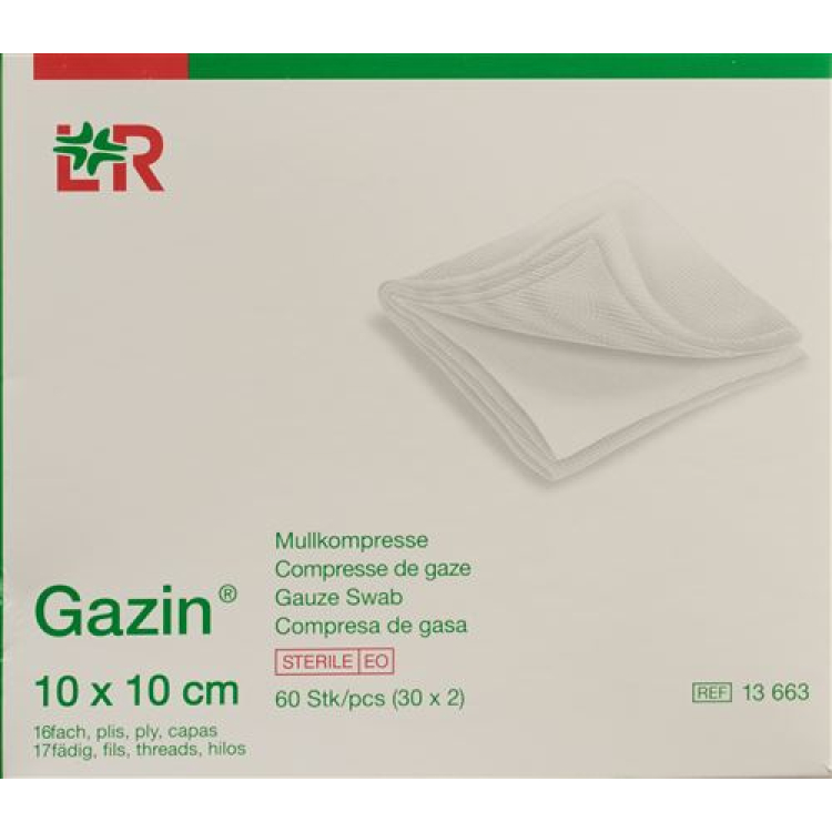 Gazin Mullkompressen 10x10cm 16x மலட்டு 10 x 10 பிசிக்கள்