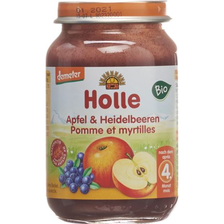 Holle æble & blåbær Demeter Bio 190 g