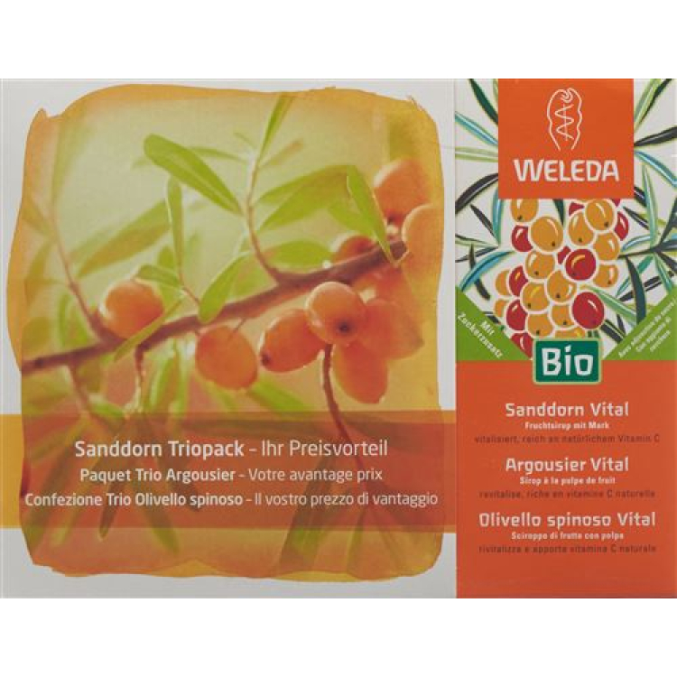 Weleda Havtorn Vital Sirup Trio 3 Flasker 200 ml