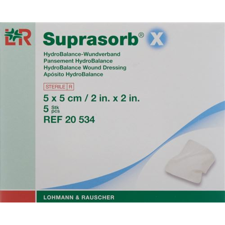 Pembalut luka Suprasorb X HydroBalance 5x5cm steril 5 pcs