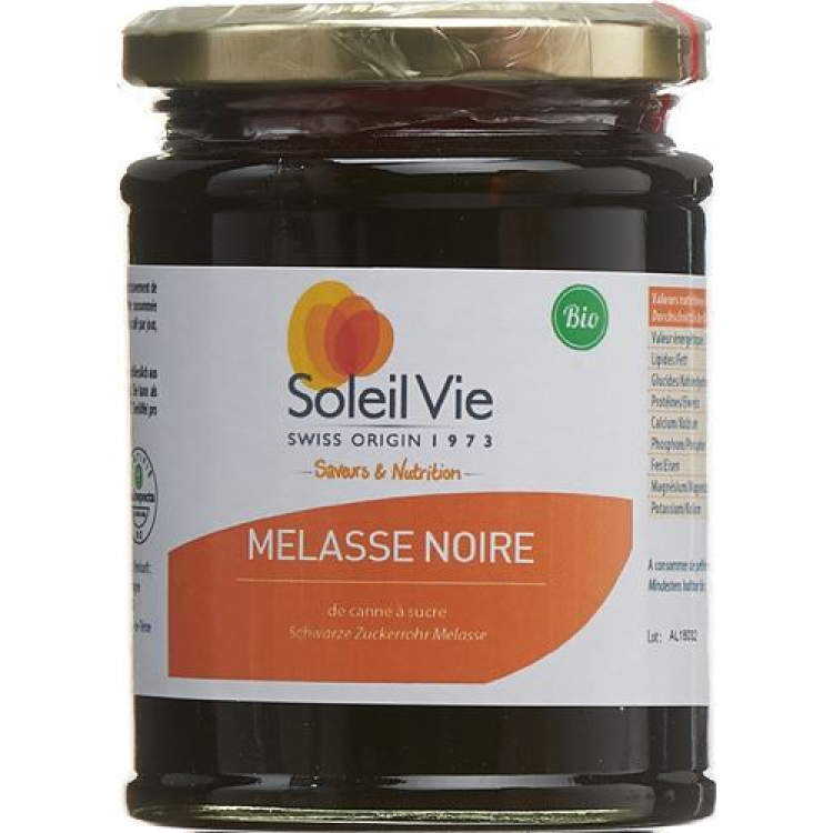 Soleil Vie Organic Black Molasses Cane Sugar 340 g