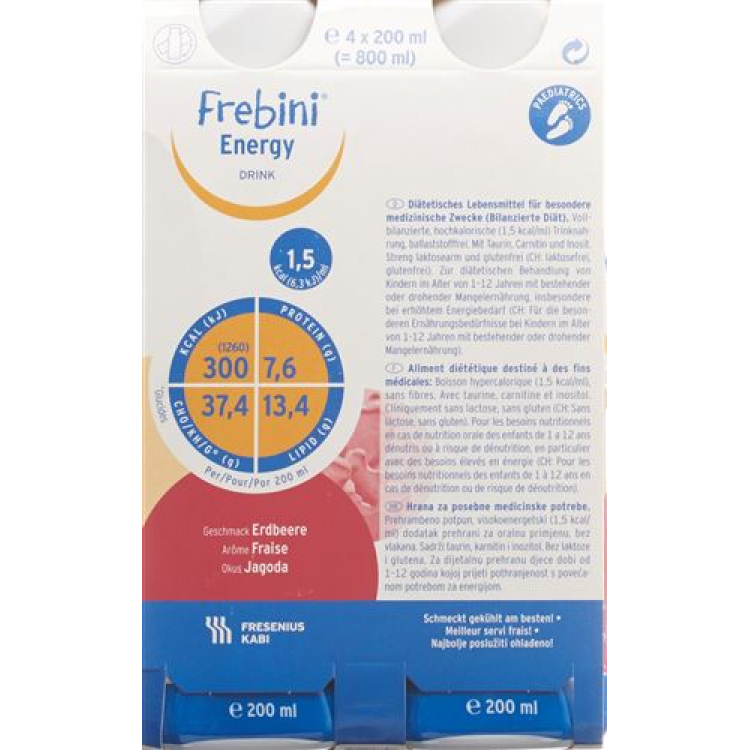 Frebini Energy DRINK Stroberi Fl 4 200 ml