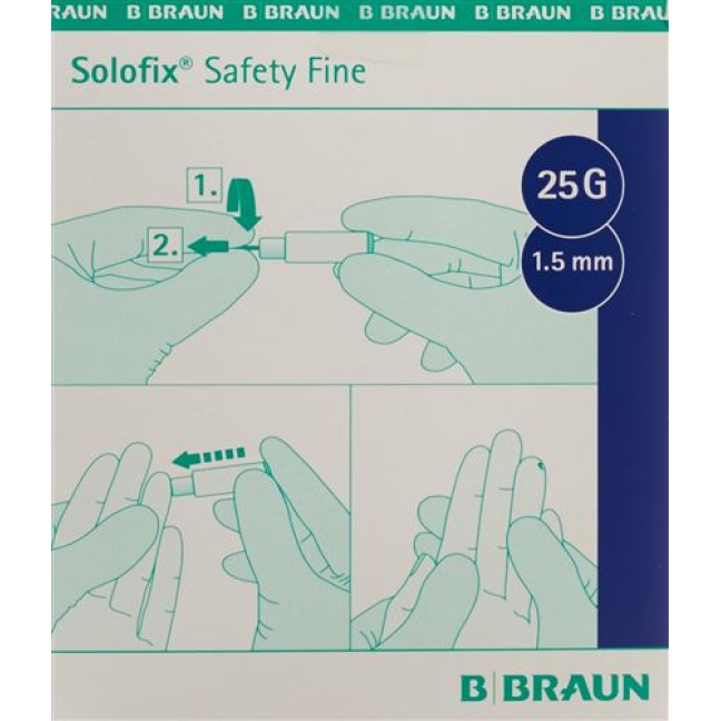 SOLOFIX SAFETY Lancet Fine 25 G x 1.5mm 200 pcs