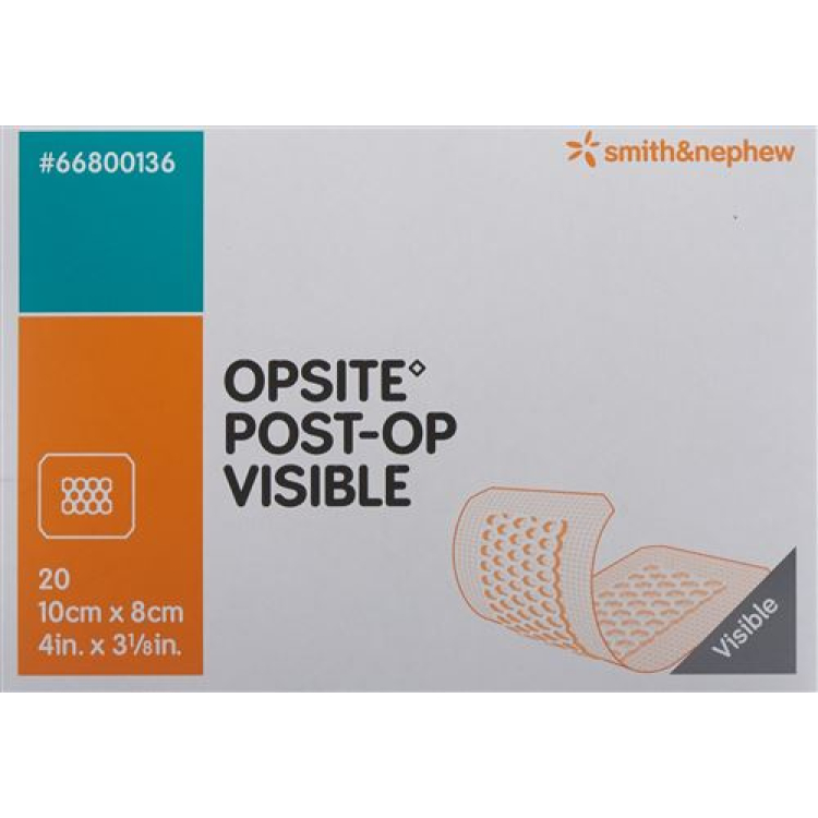 OPSITE POST OP VISIBLE мөлдір жара таңғышы 8x10cm 20 дана