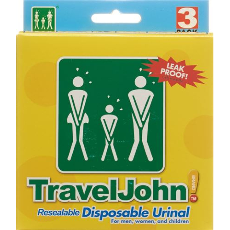 Travel John urinoir sekali pakai unisex 3 pcs