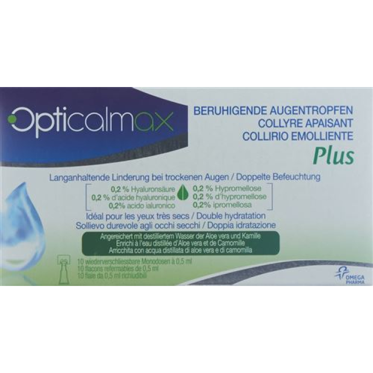 Opticalmax Beruhigende Augentropfen Plus 10 Monodos 0.5 ml